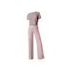 Haris Cotton Pink / Purple Basic Cotton Women's T-shirt Dove In Pink/purple