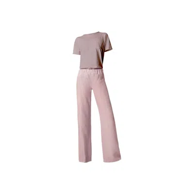 Haris Cotton Pink / Purple Basic Cotton Women's T-shirt Dove In Pink/purple