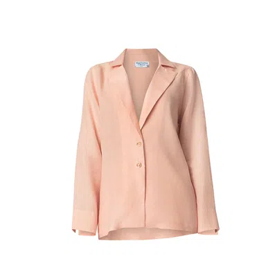 Haris Cotton Pink / Purple Linen Women's Jacket Pink In Pink/purple