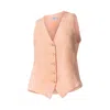 Haris Cotton Pink / Purple Linen Women's Vest Pink In Pink/purple