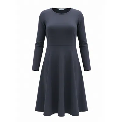 Haris Cotton Women's Blue Knee-length Dress In Ponte Fabric Indigo