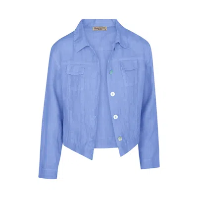 Haris Cotton Women's Blue Long Sleeved Linen Jacket - Regatta