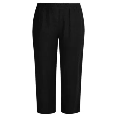 Haris Cotton Women's Cropped Linen Pants - Black