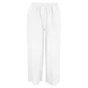Haris Cotton Women's Cropped Linen Pants - White In White