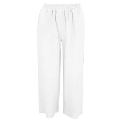 Haris Cotton Women's Cropped Linen Pants - White