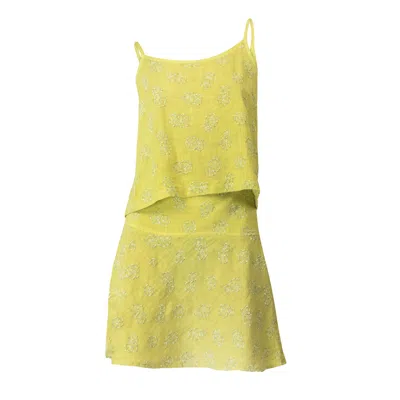 Haris Cotton Women's Embroidered Linen Mini Skirt Pear Green