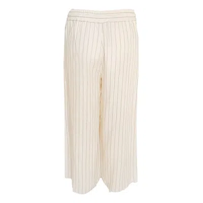 Haris Cotton Women's Linen Blend Pants With Elastic Waist-ecru In Beige