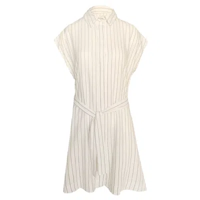 Haris Cotton Women's Linen Blend Shirt Dress-ecru In Beige