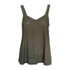 Haris Cotton Women's Linen Blend Tie Back Top With Straps-army Green In Green