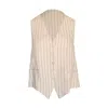 Haris Cotton Women's Linen Blend Vest-white In White