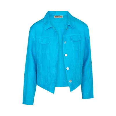 Haris Cotton Zante Blue Linen Denim Jacket