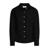 Haris Cotton Women's Long Sleeved Linen Shirt With Darts - Black In Black