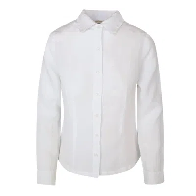 Haris Cotton Women's Long Sleeved Linen Shirt With Darts - White