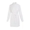 Haris Cotton Women's Midi Length Linen Jacket Dress - White In White
