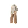 Haris Cotton Women's Neutrals Drawstring Waist Wide Leg Linen Pants Beach Sand