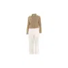 Haris Cotton Women's Neutrals Linen Jacket With Long Sleeves Beach Sand