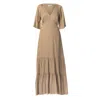Haris Cotton Women's Neutrals Maxi Voile Viscose Backless Dress Beige In Beige