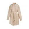 Haris Cotton Women's Neutrals Midi Length Linen Jacket Dress - Beach Sand