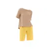 Haris Cotton Women's Neutrals Solid Linen Blouse With Split Hem Beach Sand