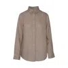 Haris Cotton Women's Neutrals Solid Linen Shirt With Long Sleeved Beach Sand