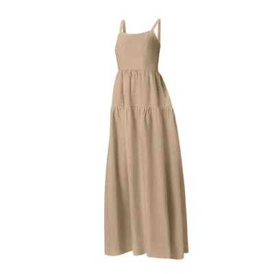 Haris Cotton Women's Neutrals Tank Maxi Dress  Beach Sand