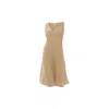 Haris Cotton Women's Neutrals V Neck Linen Cami Dress Beach Sand
