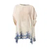 Haris Cotton Women's Neutrals / White Linen Gauze Blouse With Embroidery Ecru In White