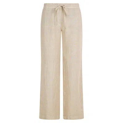 Haris Cotton Women's Neutrals Wide Legged Linen Pants - Beach Sand