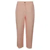 Haris Cotton Women's Pink / Purple High Waisted Linen -blend Pants With External Pockets - Rose Petal In Pink/purple