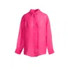 Haris Cotton Women's Pink / Purple Linen Gauze Shirt - Hydrangea In Pink/purple