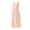 Shop Haris Cotton Women's Pink / Purple Midi Sleeveles V Neck A-line Dress Pink In Pink/purple