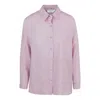 Haris Cotton Women's Pink / Purple Solid Drop Shoulder Linen Shirt - Lilac In Pink/purple
