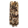 Haris Cotton Women's Printed Linen Blend Pants With Elastic Waist-beige Opulent In Beige