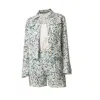 Haris Cotton Women's Printed Linen Jacket Blue Starflowers In Blue