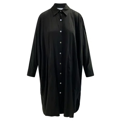 Haris Cotton Women's Pure Viscose Long Shirt With Buttons - Black