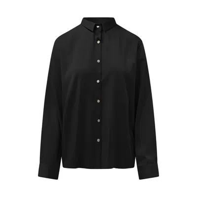 Haris Cotton Women's Pure Viscose Relaxed Shirt - Black