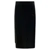 Haris Cotton Women's Pure Viscose Wrap Skirt - Black In Black
