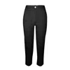 Haris Cotton Women's Ribbed Back Waist Linen Tapered Pants - Black In Black