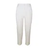 Haris Cotton Women's Ribbed Back Waist Linen Tapered Pants - White In White