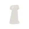 Haris Cotton Women's Ruffle Hem Linen Dress With Short Sleeves White In White