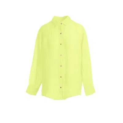Haris Cotton Women's Yellow / Orange Linen Gauze Shirt - Bannana In Yellow/orange