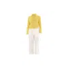 Haris Cotton Women's Yellow / Orange Linen Jacket With Long Sleeves Bannana In Yellow/orange