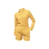 Haris Cotton Women's Yellow / Orange Linen Long Sleeved Shirt With Darts Crocus In Yellow/orange