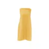 Haris Cotton Women's Yellow / Orange Midi Linen Cami Dress With Back Tie Crocus In Yellow/orange