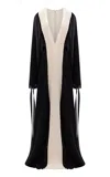 Harithand Agnelli Silk-crepe Flared Sleeve Dress In Black,white