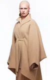 Harithand Evangelista Crepe Capelet Jacket In Nude