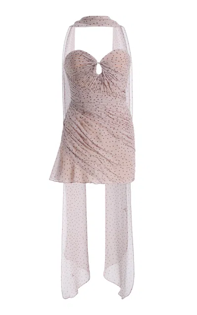 Harithand Gia Silk Georgette Draped Mini Dress In Purple