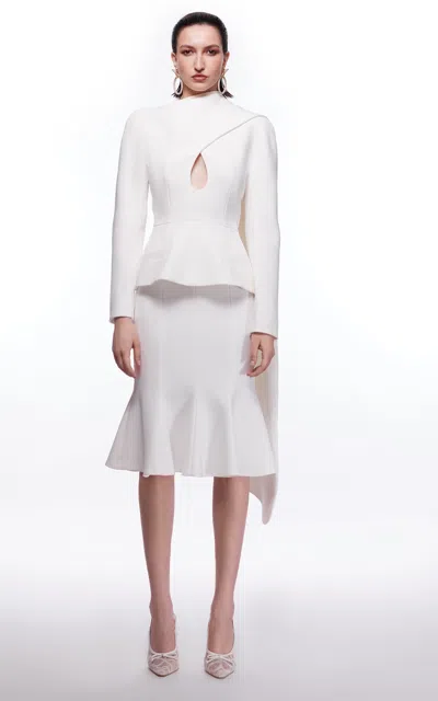 Harithand Joan Crepe Mermaid Skirt In White