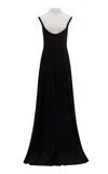 Harithand Marella Lace-crepe Maxi Dress In Black,white