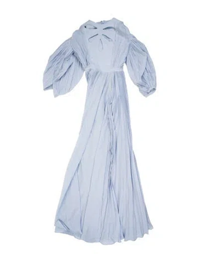 Pre-owned Harithand Mock Neck Long Dress In Blue